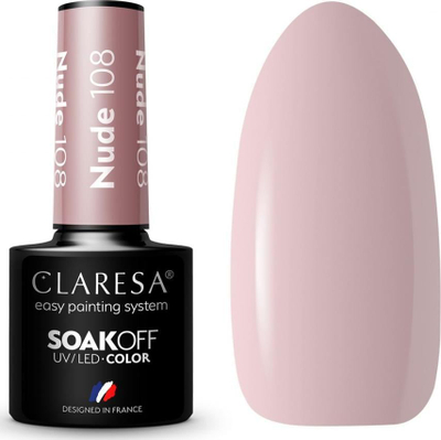 Llak xhel për thonj Claresa NUDE 108, hibrid, 5g, rozë bezhë