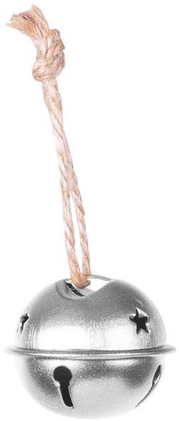 Zile zbukurimi Jingle Bells, metal 2 cm, set me 9 copë, ngjyrë argjendi