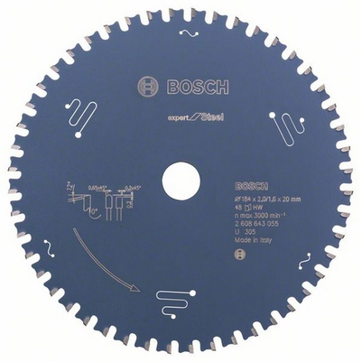 Teh rrethor Bosch Expert Metal 184mm, 48 dhëmbë, 20mm