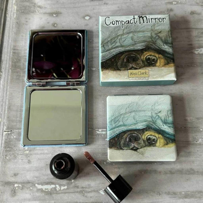 Козметичко огледалце Hippo Mirror in a Box Dog Noses, преклопно, со зголемување, шарено