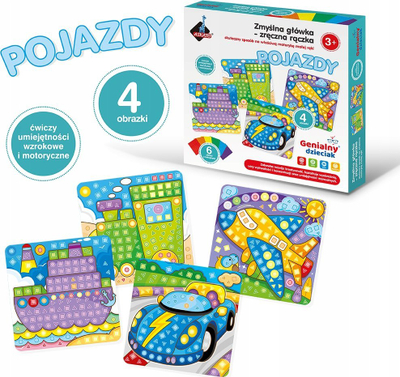Lojë edukative Askato Vehicles Clever Head, 4 figura, për fëmijë 3+