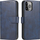 Futrollë magnetike për telefon iPhone 14 Pro, tip book case, lëkurë eco, blu