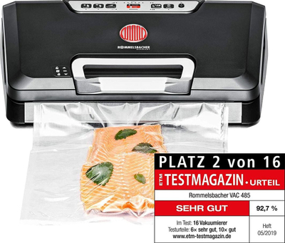 Aparat vakumi Rommelsbacher VAC 485, me prerëse mrena, 30 cm, i zi me argjend