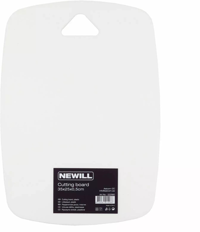 Dërrasë prerjeje plastike Newill, 35 x 25 x 0.5 cm, e bardhë