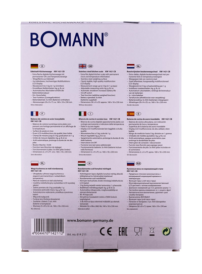Peshore kuzhine Bomann KW 1421 CB, 5kg, ekran LCD, inox