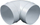 Gyp këndor ventilimi Awenta Round, 100mm, 90°, PVC, i bardhë