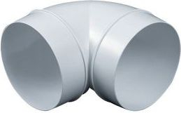 Gyp këndor ventilimi Awenta Round, 100mm, 90°, PVC, i bardhë