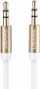 Kabllo audio USAMS, 3.5mm me 3.5mm, 1m, e bardhë me gold