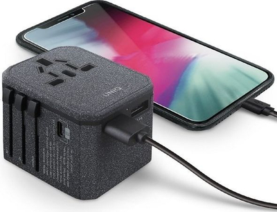 Karikues muri Uniq UNIQ137, 2x USB A, 1x USB C, 3A, gri