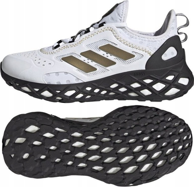 Atlete për fëmijë Adidas Web Boost Jr HQ1415, rrjetë frymëmarëse, shollë gome, të bardha