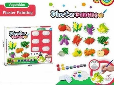 Set kreativ për pikturim me gips Wb, figura perimesh, 43x3x34 cm, shumëngjyrësh