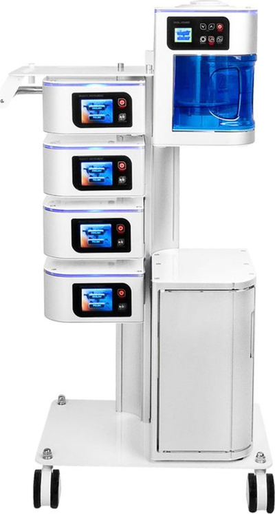 Aparat kozmetik profesional Yoshida Exclusive Cosmetic Combine, multifunksional, me steamer ozoni, i bardhë