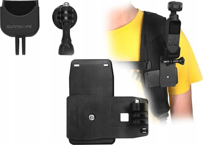 Mbajtëse shpine Sunnylife OP-Q9160-2, për DJI Pocket 2, rrotullim 360°, e zezë