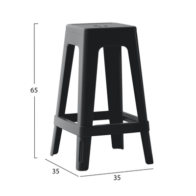Stol katror Zeb 35x35x65Hcm (HM6128.02), zezë