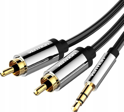 Kabllo audio Vention, 3.5mm në 2x RCA, 2 metra, e zezë