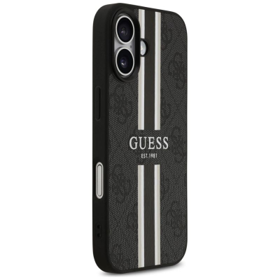 Mbulesë telefoni Guess 4G Printed Stripes MagSafe, për iPhone 17, TPU, e zezë