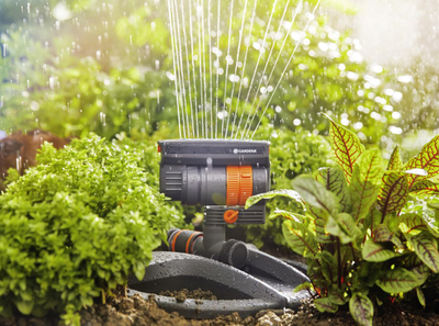 Spërkatëse lëkundëse GARDENA Aquazoom, e hirtë/portokallt