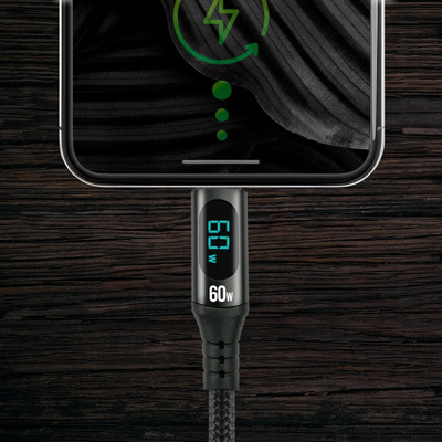 Kабел USB C Acefast EverActive CBB-1PDL, 60W, 1m, црн