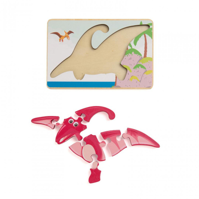 Puzzle druri pterodaktil, 8 pjesë, shumëngjyrësh
