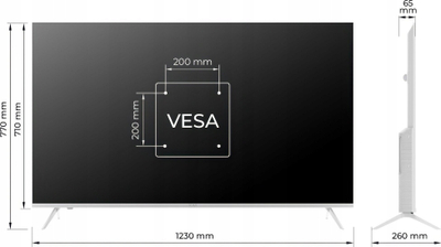 TV KIVI 55U760QW, 55", Smart Android, 4K, i bardhë