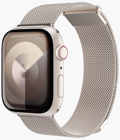 Rrip ore Vonmählen Milanese Loop 2, për Apple Watch 40 41 42mm, çelik inox, bezhë