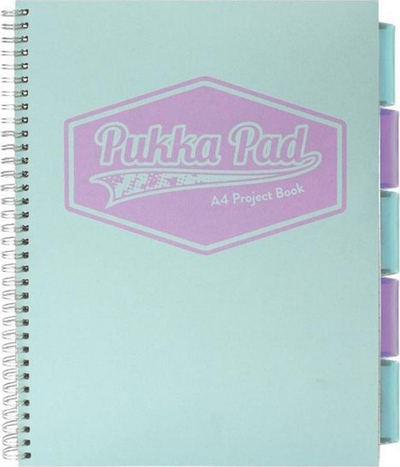 Bllok shënimesh Pukka Pad Project Book Pastel A4, 100 fletë me katrorë, set 3 copë