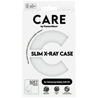 Футрола CARE by PanzerGlass Slim X-Ray, мека, за Samsung Galaxy A26 5G, проѕирна