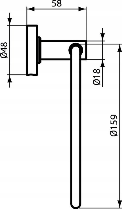 Unazë peshqiri Ideal Standard Iom, metal, krom