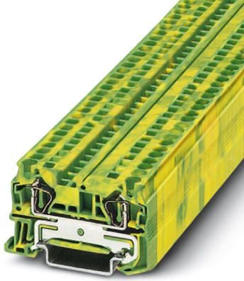 Bllok tokëzimi Phoenix Contact ST-4, përçues deri 4mm², për shina DIN NS 35, verdhë jeshile