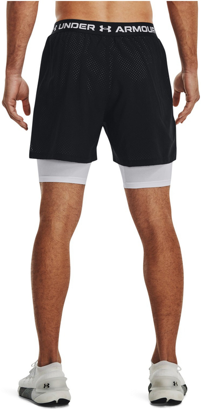 Pantallona të shkurtra sportive Under Armour Vanish Woven 2 in 1 Vent, meshë, të zeza
