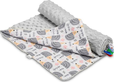 Batanije për bebe Sensillo Minky Blanket, 75x100cm, me iriqë, gri