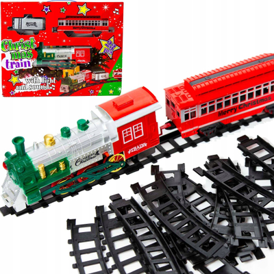 Set tren lodër Christmas Train, 23 pjesë, me drita dhe zë, shumëngjyrësh