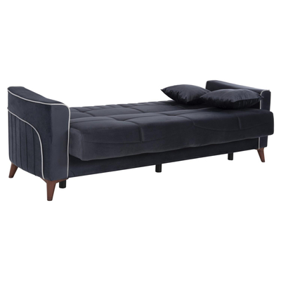 Divan-Shtrat 3 ulëse PORTMAN, 228×86×90 cm HM3247.01, gri/ kaltër