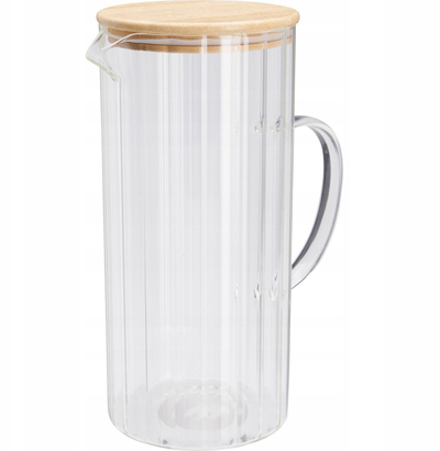 Karafë qelqi me kapak bambuje, 1.4L, transparente