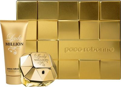 Set parfum për goca Paco Rabanne Lady Million, EDP 80ml, locion trupi 100ml, i artë