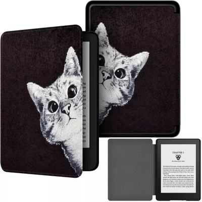 Kopertinë Colorsoft për Kindle Paperwhite 6 Signature Edition, me magnet, dizajn mace e bardhë