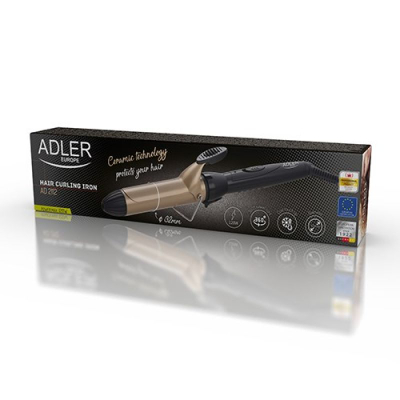 Figaro flokësh Adler AD 2112, diametër 32mm, veshje qeramike, ngjyrë ari