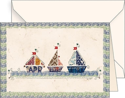 Kartolinë me zarf Boats B6, letër 200 g/m2, shumëngjyrëshe