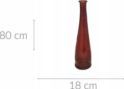 Vazo për dysheme Atmosphera Long Uly, xham i riciklum, 80 cm, amber