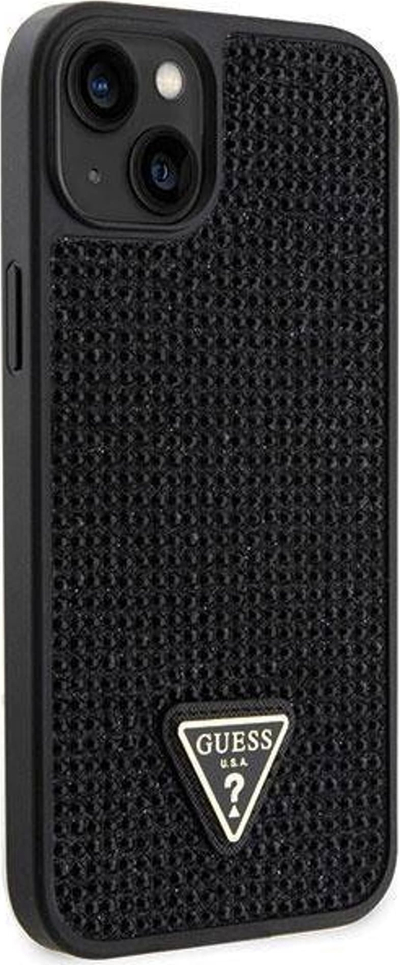 Këllëf telefoni Guess për iPhone 14 Plus Rhinestone, PC TPU, me kristale, i zi