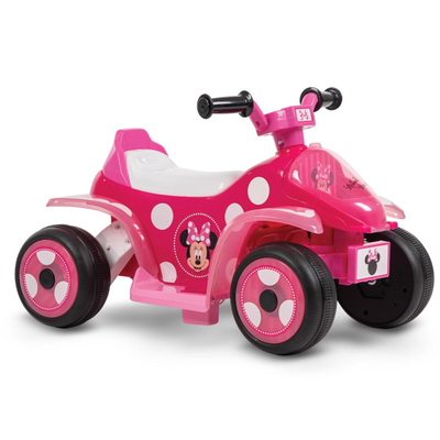 Automjet elektrik për fëmijë Huffy Myszka Minnie 19075W, quad, deri 20 kg, i bardhë rozë e zi