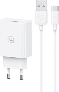 Karikues muri USAMS SCXLTZ02, 18W, kabllo USB A në USB C 1m, i bardhë