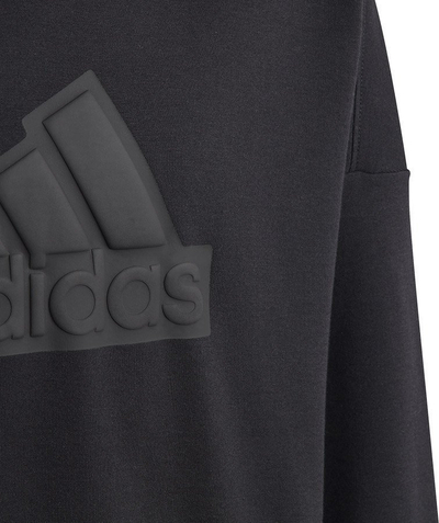 Bluzë me kapuç Adidas FI Logo HD Jr HR6301, për kalamaj, pambuk, e zezë