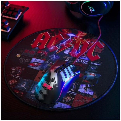 Подлога за глушец гејминг SUPERDRIVE AC/DC, 30 x 30 cm, 3 mm, црна