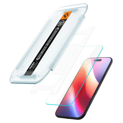 Mbrojtës ekrani Spigen Glas.tR EZ Fit AluminaCore, për iPhone Air, xham i fortë 9H+, set me 2 copa, transparent