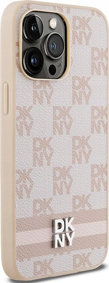 Mbulesë telefoni DKNY PU Leather Checkered, për iPhone 14 Pro Max, rozë
