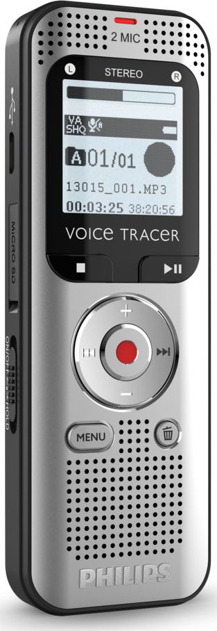 Regjistrues zëri Philips DVT2010, 8GB, microSD, argjendtë