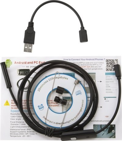 Kamerë inspektuese Xrec Endoscope, USB, kabllo e ngurtë 1.5 m, e zezë