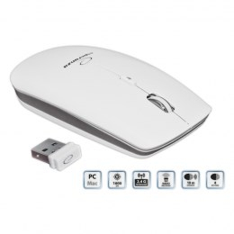 Maus Esperanza EM120W, RF Wireless, i hirtë / i bardhë