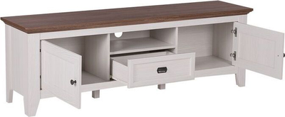 Komodë TV NASHVILLE, MDF, stil retro, e bardhë